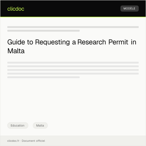 Document preview: Request for Research Permit for Academic Purposes — Education, Malta
