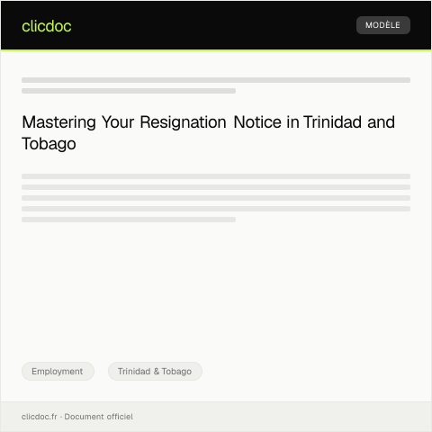 Document preview: Resignation Notice to Employer with Effective Date — Employment, Trinidad & Tobago