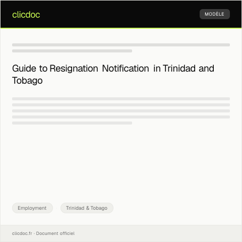 Document preview: Notification of Resignation for Employment Record Update — Employment, Trinidad & Tobago