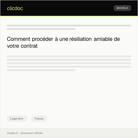 Aperçu du document Résiliation amiable d’un contrat d’électricité — Logement, France