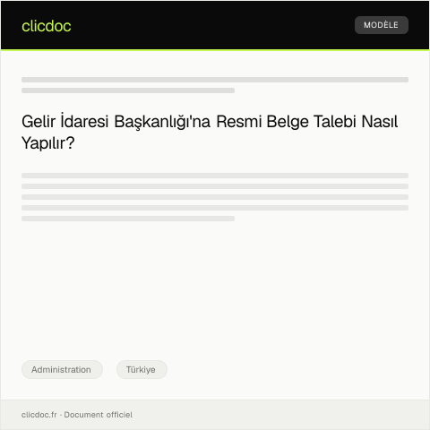 Document preview: Resmi belge ve yazışma kopyası talebi — Administration, Türkiye