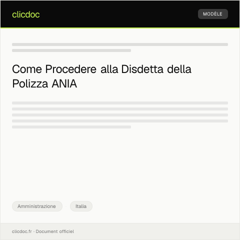 Anteprima documento Resoconto di disdetta della polizza assicurativa presso l'ANIA — Amministrazione, Italia