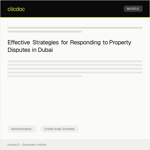 Document preview: Response to Legal Notice Concerning Property Dispute in Dubai — Administration, United Arab Emirates
