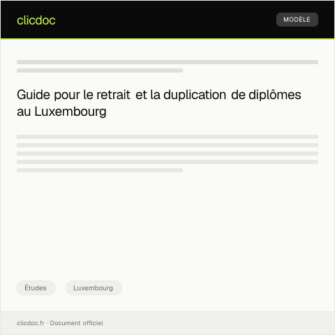 Aperçu du document Retrait ou duplication d’un diplôme d’études secondaires ou supérieures — Études, Luxembourg