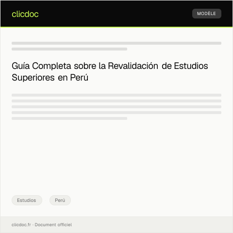 Vista previa del documento Revalidación de estudios de educación superior — Estudios, Perú