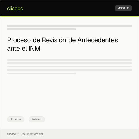 Vista previa del documento Revisión de antecedentes ante el INM — Jurídico, México