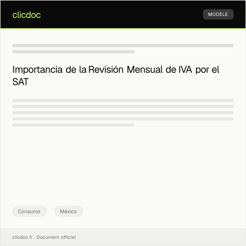Vista previa del documento Revisión de declaraciones mensuales de IVA — Consumo, México