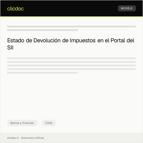 Vista previa del documento Revisión y estado de devolución de impuestos en portal del SII — Banca y finanzas, Chile