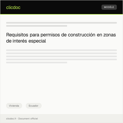 Vista previa del documento Revisión de requisitos para permisos de construcción en zonas de interés especial — Vivienda, Ecuador