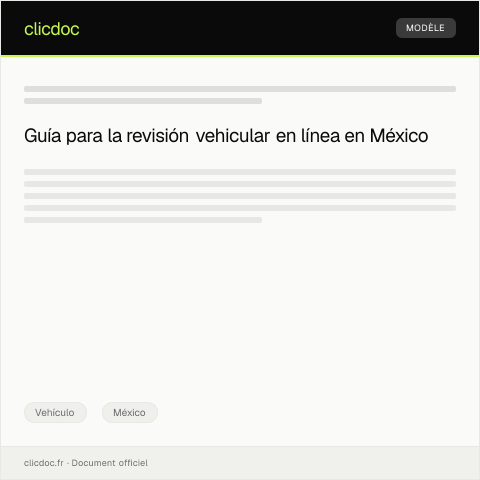 Vista previa del documento Revisión vehicular en línea y requisitos — Vehículo, México