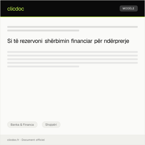 Document preview: Rezervim për ndërprerje të shërbimit financiar — Banka & Financa, Shqipëri