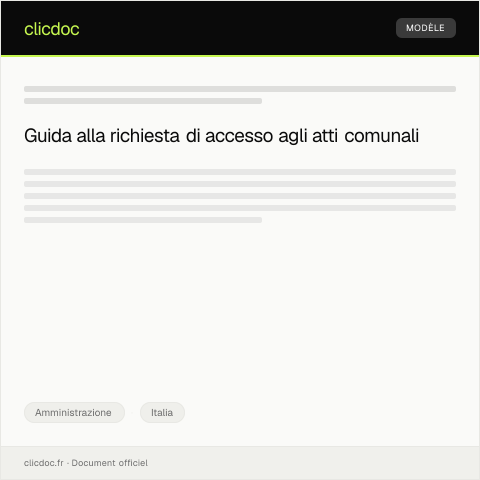 Anteprima documento Richiesta di accesso agli atti del Comune — Amministrazione, Italia
