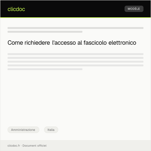 Anteprima documento Richiesta di accesso al fascicolo elettronico — Amministrazione, Italia