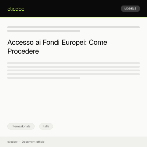 Anteprima documento Richiesta di accesso ai fondi europei — Internazionale, Italia