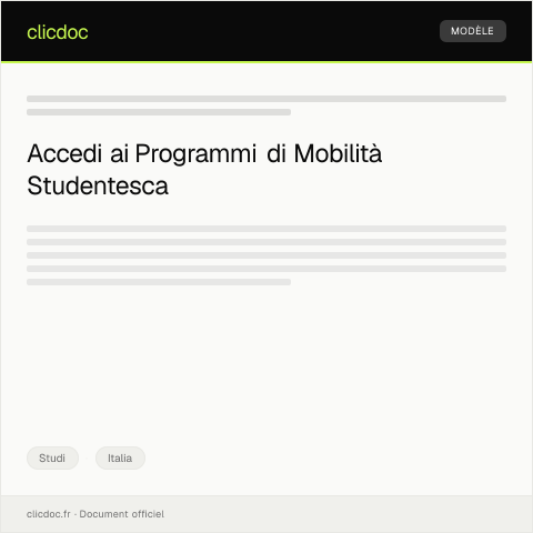 Anteprima documento Richiesta di Accesso a Programmi di Mobilità Studentesca — Studi, Italia