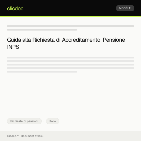 Anteprima documento Richiesta di accreditamento pensione presso Istituto Nazionale Previdenza Sociale — Richieste di pensioni, Italia