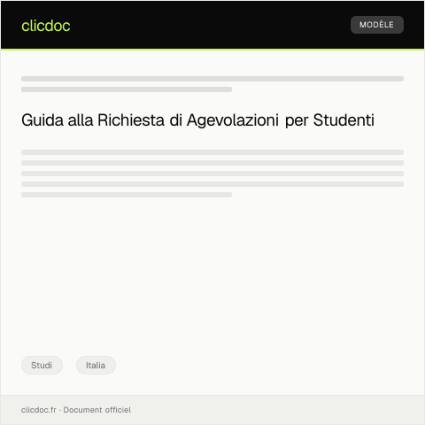 Anteprima documento Richiesta di agevolazioni per studenti con comprovate difficoltà economiche — Studi, Italia