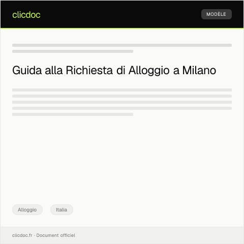 Anteprima documento Richiesta di alloggio presso il Comune di Milano tramite SPID — Alloggio, Italia
