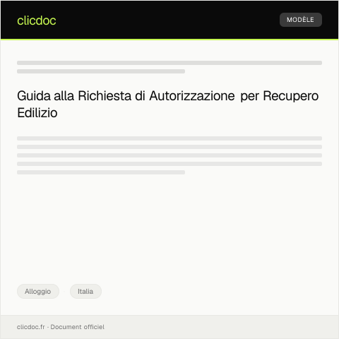 Anteprima documento Richiesta di autorizzazione per interventi di recupero edilizio — Alloggio, Italia