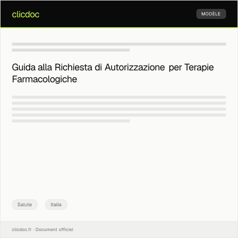 Anteprima documento Richiesta di autorizzazione per terapia farmacologica specialistica — Salute, Italia