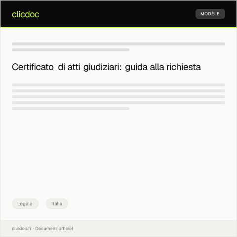 Anteprima documento Richiesta di certificato di atti giudiziari — Legale, Italia