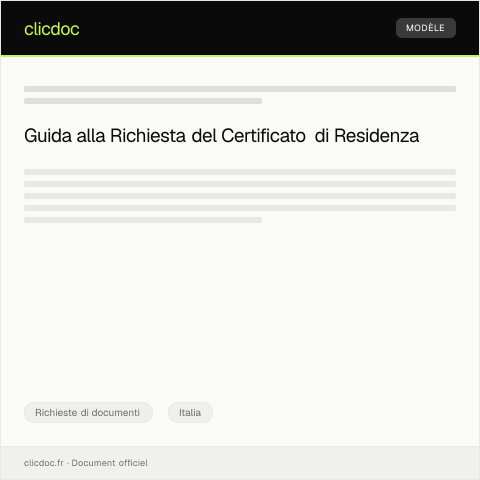 Anteprima documento Richiesta di certificato di residenza presso il Comune di residenza — Richieste di documenti, Italia