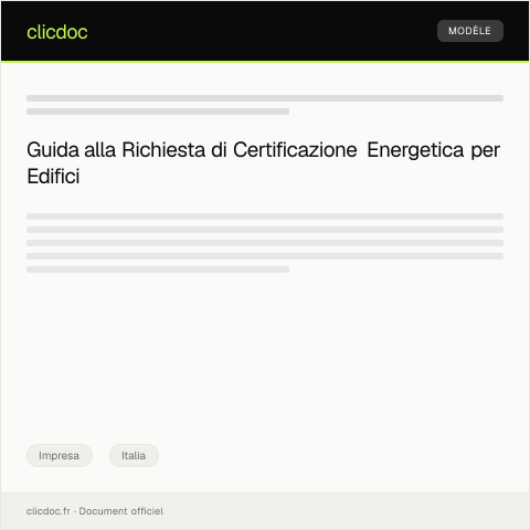 Anteprima documento Richiesta di Certificazione Energetica per Edifici — Impresa, Italia