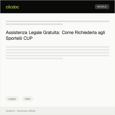 Anteprima documento Richiesta di consulenza legale gratuita presso gli sportelli CUP — Legale, Italia