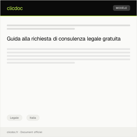 Anteprima documento Richiesta di consulenza legale gratuita — Legale, Italia