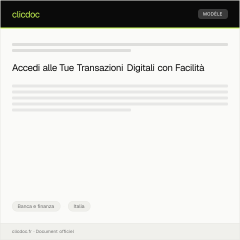 Anteprima documento Richiesta di Accesso alle Transazioni Digitali — Banca e finanza, Italia