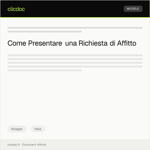 Anteprima documento Richiesta di Affitto — Alloggio, Italia