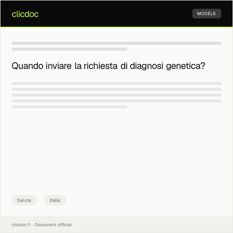 Anteprima documento Richiesta di diagnosi genetica — Salute, Italia
