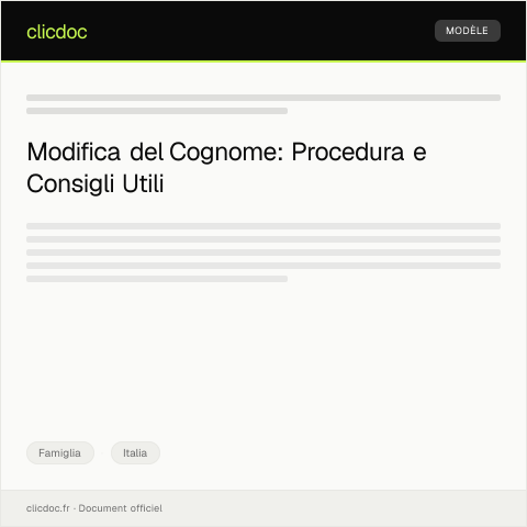 Anteprima documento Richiesta di modifica cognome — Famiglia, Italia