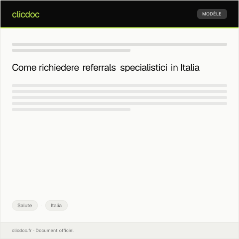 Anteprima documento Richiesta di referrals specialistici — Salute, Italia