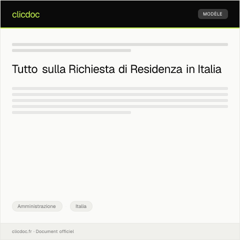 Anteprima documento Richiesta di residenza — Amministrazione, Italia