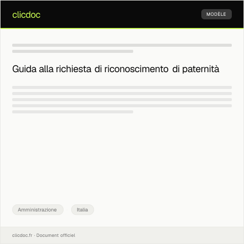 Anteprima documento Richiesta di riconoscimento di paternità — Amministrazione, Italia