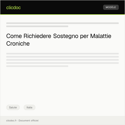 Anteprima documento Richiesta di sostegno per malattie croniche — Salute, Italia