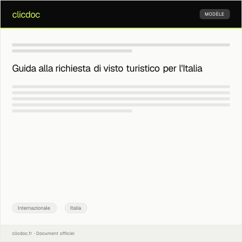 Anteprima documento Richiesta di visto turistico — Internazionale, Italia