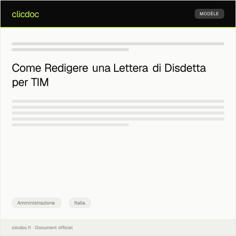 Anteprima documento Richiesta di disdetta del contratto telefonico presso l'operatore TIM — Amministrazione, Italia