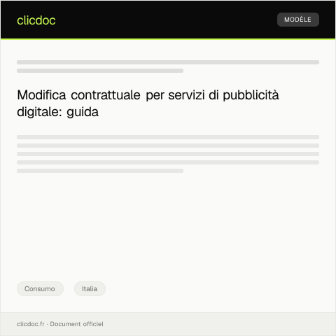 Anteprima documento Richiesta di modifica contrattuale per servizi di pubblicità digitale — Consumo, Italia