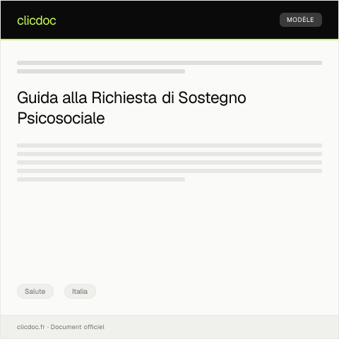 Anteprima documento Richiesta di sostegno psicosociale — Salute, Italia