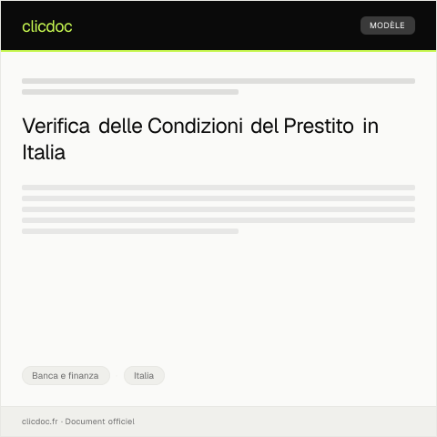 Anteprima documento Richiesta di Verifica delle Condizioni del Prestito — Banca e finanza, Italia