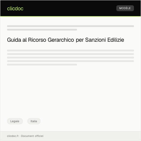 Anteprima documento Invio di ricorso gerarchico contro sanzione amministrativa edilizia — Legale, Italia