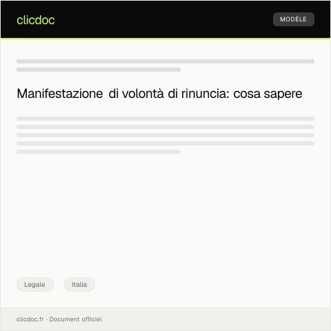 Anteprima documento Manifestazione di volontà di rinuncia ad un diritto — Legale, Italia