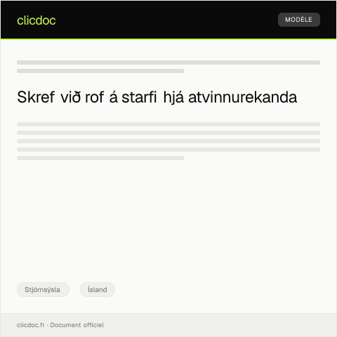 Document preview: Rof á starfi hjá atvinnurekanda — Stjórnsýsla, Ísland