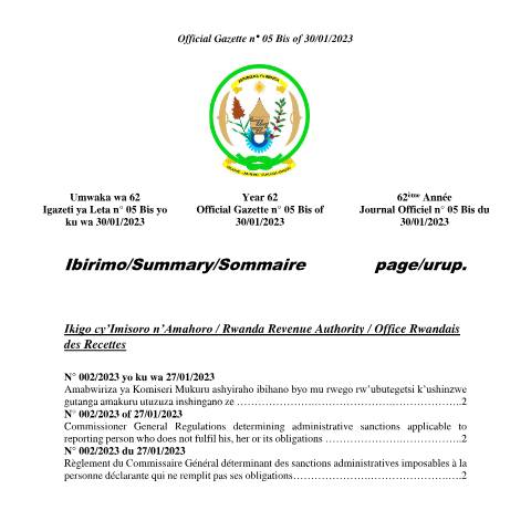 Document preview: RRA sanction regime for AML CFT 1 — Document, Rwanda (CERFA n°RRA_sanction_regime_for_AML-CFT__1_)