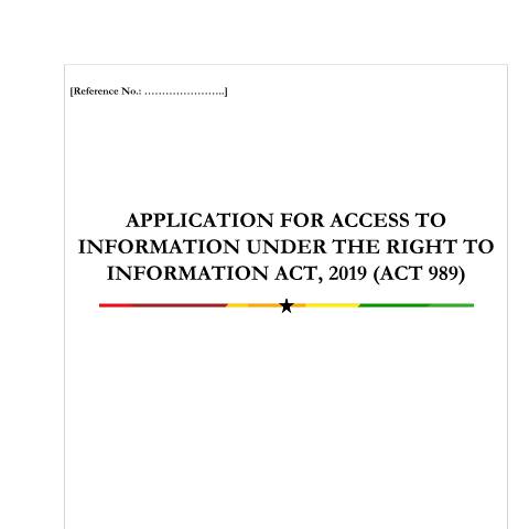 Document preview: Rti Application Form — tax, Ghana