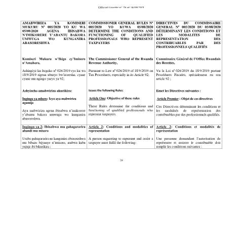 Document preview: cg rules of qualified proffessionals who represent taxpayers — CG directive / ruling, Rwanda (CERFA n°cg__rules_of_qualified_proffessionals_who_represent_taxpayers_)