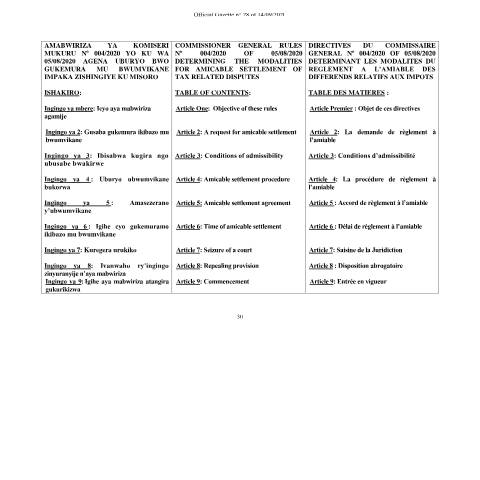 Document preview: cg rules on amicable settlement of tax related disputes — CG directive / ruling, Rwanda (CERFA n°cg__rules_on_amicable_settlement_of_tax_related_disputes)