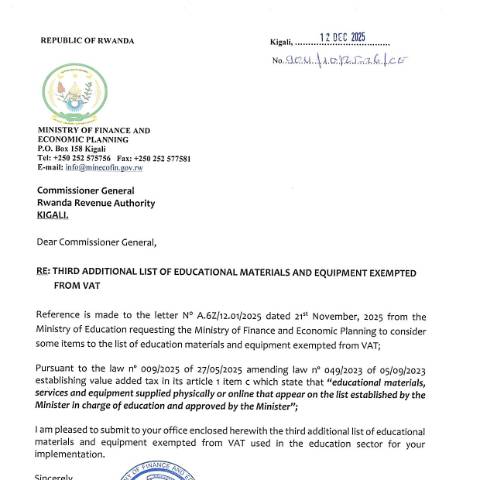 Document preview: 3RD APPROVED EDUCATION LIST 1 — Document, Rwanda (CERFA n°3RD_APPROVED_EDUCATION_LIST-1)